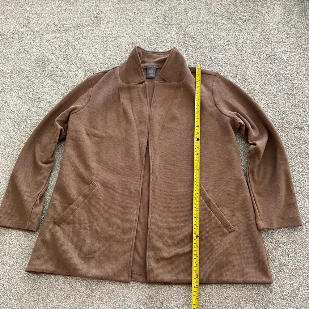Matty M Chic Tan Brown Open Front Cotton Cardigan NWOT Size XL - Picture 10 of 12